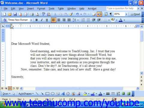 Word 2003 Tutorial Indenting Paragraphs with the Horizontal Ruler Microsoft Training Lesson 6.3