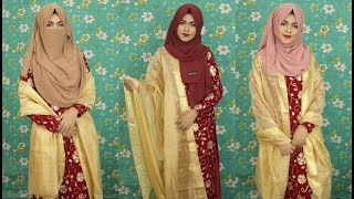 3 Hijab Styles with Salwar Kameez/How to Wear Chif