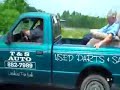 Taking grandpa for a ride In the back of a pickup