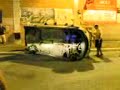 Auto cappottata a Foggia dopo incidente Auto cappottata a Foggia dopo incidente