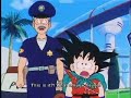 from the red ribbon army saga (volume 3) of dragonball. please purchase the dvds from funimation if you like this clip. their uncut dvds are excellent!

goku finally makes it to bulma's house and is invited inside. bulma's parents are always funny.

dr.brief's cat is called tama.
