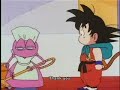 from the red ribbon army saga (volume 3) of dragonball. please purchase the dvds from funimation if you like this clip. their uncut dvds are excellent!

goku finally makes it to bulma's house and is invited inside. bulma's parents are always funny.

dr.brief's cat is called tama.