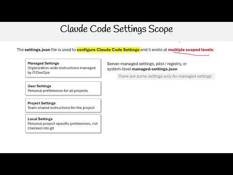 Claude Code Essentials - Claude Code Settings Scope