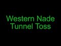 how to do the nade toss to take out mgs in the back of the tunnel at western.