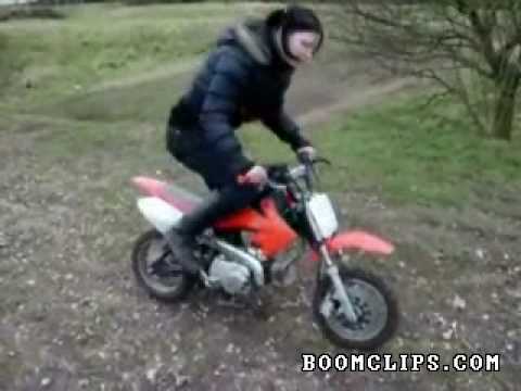 Cute Girl Crashes a Mini Bike video clip - Stupid videos