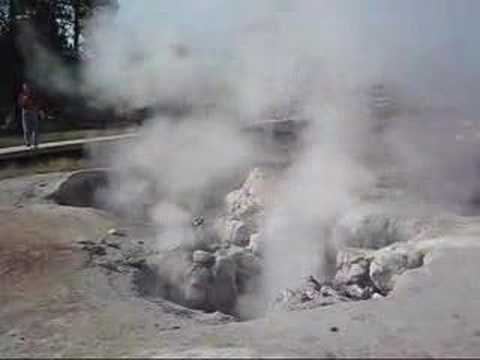 fumarole - Fumaroles at Fountain Paint Pot on Lower Geyser Basin in Yellowstone National Park. The hiss and roar of a fumarole comes from gases - steam, carbon dioxide,...
