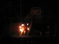 Polynesian Fireknife show at Luau in Oahu he drops the knife