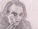 a pencil drawing i've done of heath ledger as the joker from the 2008 movie 