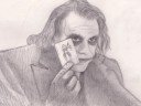a pencil drawing i've done of heath ledger as the joker from the 2008 movie 