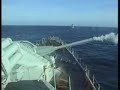 Belgian Navy firing 100mm canon in NATO exercise