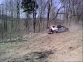 38 Rajd Elmot - wypadek - Civic poza drogą - Jugów