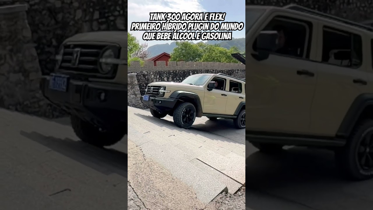 GWM tank 300 AGORA E FLEX. São 394cv e 76kgfm de torque com 4x4 sendo o primeiro PHEV FLEX DO MUNDO