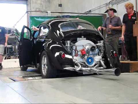 Rod Richardson Black Chopped VW Beetle on Dyno - 2276cc