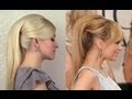 High ponytail hairstyles with extensions for prom party Nicole Richie's hair tutorial 2012 - YouTube