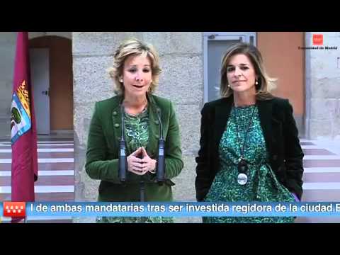 PresidenciaComMadrid - La Presidenta de la Comunidad de Madrid, Esperanza Aguirre, recibe, en la Real Casa de Correos, a la alcaldesa de Madrid, Ana Botella, en el que es el primer...