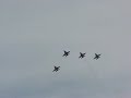 Military jets fly over
