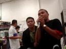 another party at the regent office (our excuse this time...my bday).  cuz carlo sings simply jessie with bobby.