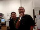 another party at the regent office (our excuse this time...my bday).  cuz carlo sings simply jessie with bobby.