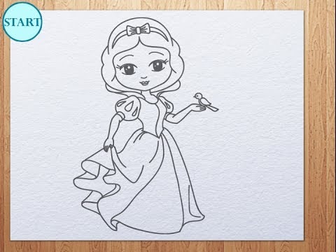 how to draw snow white