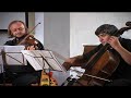 the second string quartet was written in 2004 for my father's 70th birthday. the work is composed of five parts. the first four are different from each other in atmosphere, rhythm and structure, but they are bound to each other through the musical motives which repeat themselves in various variations in each part. the fifth part is a kind of a musical summing up of the first four parts. in this part are heard, sometimes simultaneously, motives from the previous parts. this composition is written according to a composition method that i invented, inspired by the mathematics of fractals. the fractal is a geometrical form which is similar to itself at any level of breakdown at which we observe it. in other words: no matter how we look at its parts, the fractal will always be like its original form. the fractal is a common natural form: the leaf veins, blood vessels in our body, coast line, snow flake - in all these we can go into the finest detail and still feel as if we look at the whole picture. for composing music likewise, i use a series of numbers that dictate different durations within the work, from the level of the single note's duration up to the length of a whole movement. in this work the number series is 4-5-3-5-4. thus, for example, the first movement is composed of 4 parts, the second of 5, the third of 3, the fourth of 5 and the fifth of 4. likewise, the opening phrase of the work is composed of 4 notes, the next of 5, then of 3 and so on. the piece is not easily performed, mainly because it demands extremely high concentration and accuracy of the players. although it is written in the common time signature of 4/4, the internal rhythmic division is very complex.