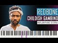 How To Play: Childish Gambino - Redbone | Piano Tutorial + Sheets