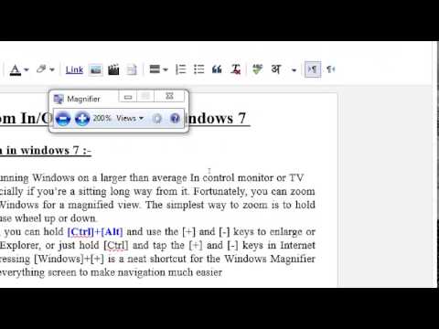 how to zoom screen on windows 7