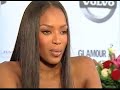 supermodel naomi campbell on the runway during the ispo in munich, germany.