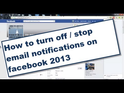 how to turn off email notifications on facebook