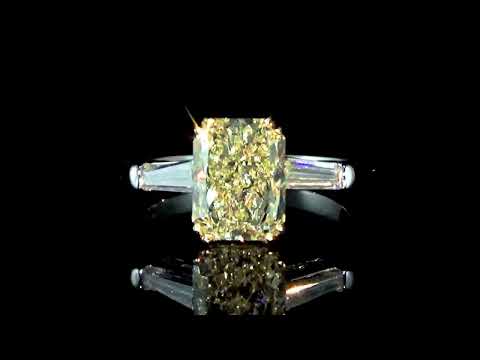 EGL Certified 3.5ct Fancy Yellow Diamond Ring