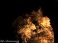 Flaming window top in slow motion
