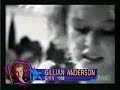 it's a video showing gillian anderson as a teenager in a local tv station, reading 