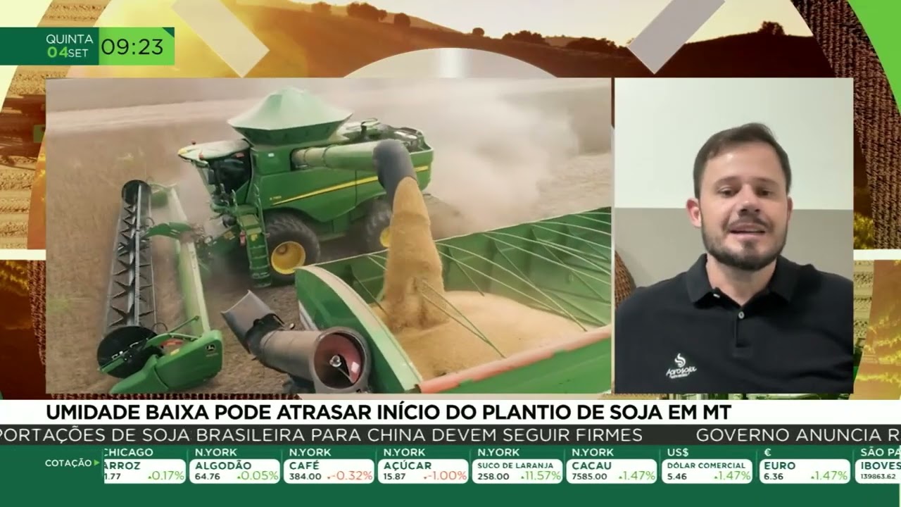 Umidade baixa pode atrasar início do plantio de soja em MT