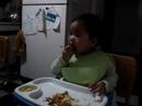 Charlize eating by herself Charlize eating by herself