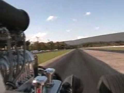 RAT ROD BLOWN HEMI BURNOUT DRAG STRIP RACE IN CAR CAMERA