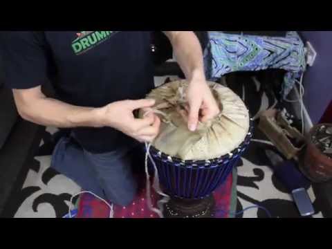 how to reskin a djembe