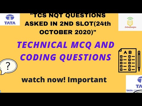 Tcs nqt 2021 technical and coding questions asked on 24th october | TCS questions 2nd slot