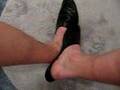 Naked feet in slippers