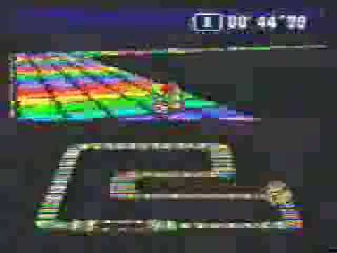 Some guy owning on original SNES Rainbow Road