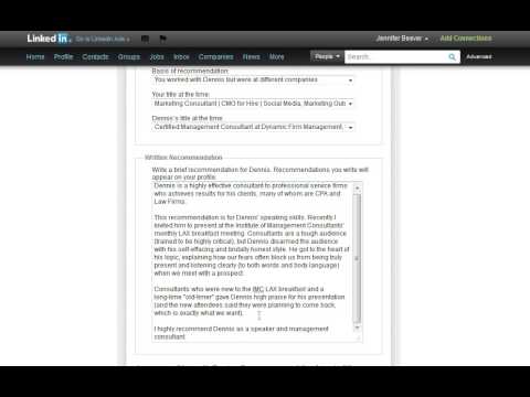 how to write a recommendation on linkedin