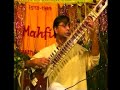 Here's a short clip of Shri Partha Chatterjee playing sitar. A remarkable performer and teacher in his own right, Parthada was a disciple of Sitar Maestro Nikhil Banerjee for 12 years. 

After Mr. Banerjee's untimely death, Parthada studied with Ustad Ali Akbar Khan and taught at the Ali Akbar College of Music in San Rafael, Ca. 
Parthada is Guru to his son, sitar player Purbayan Chatterjee.