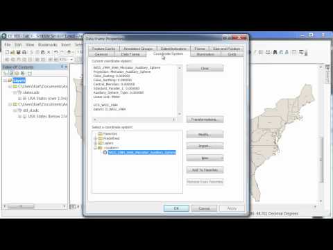 how to define projection in arcgis