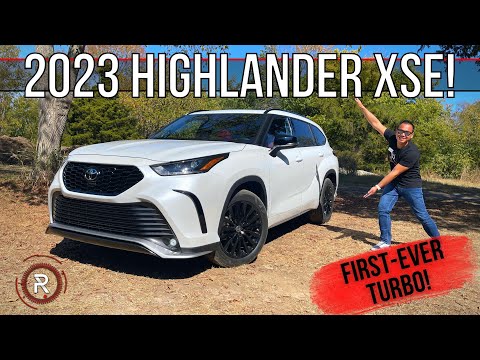 the 2023 toyota highlander xse is a sporty looking turbocharged 3 row family suv