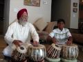 Anurag, playing Tabla Teen taal, along with his Guru Sri Ustad Surinder Mann Ji in July 2009