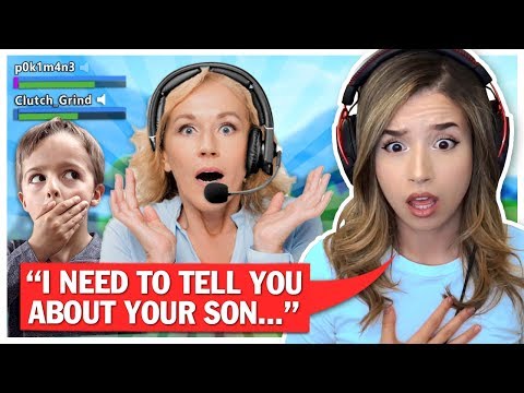 I made this Kid put his Mom on the Mic in Fortnite.. Pokimane Random Duos!
