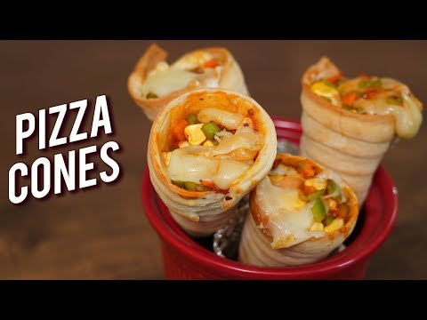 Pizza Cones – How To Make Cheesy Pizza Cones – Quick & Easy Snack Recipe – Bhumika