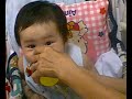 Baby Thalia eating her meal