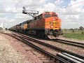 bnsf 4105 west with csx gevo in consist