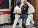 Yamaguchi-sensei demonstrating kicking techniques