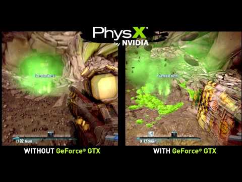 comparision - A look at the NVIDIA PhysX effects in Borderlands 2!