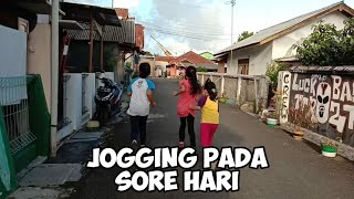 jogging in the afternoon with my brother